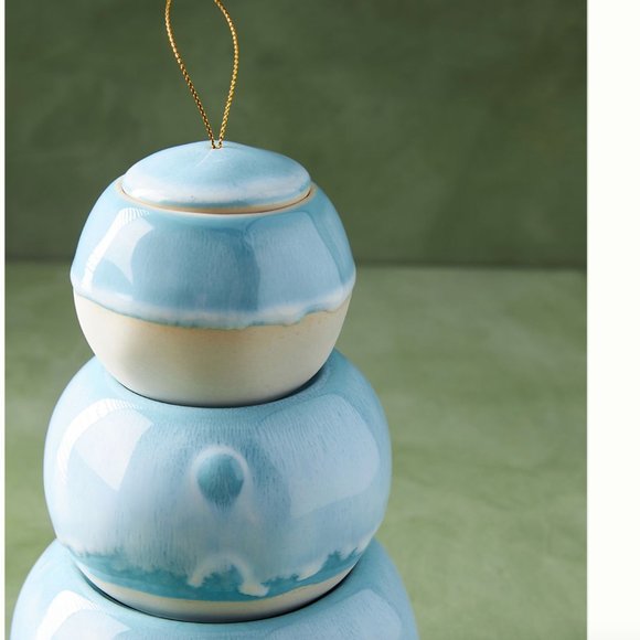 Capri Blue Stackable Volcano Boho Snowman Hipster Hippie Chic Holiday Candle - Picture 2 of 4